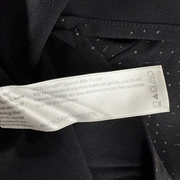 Eileen Fisher Top 14 Petite Black Printed Short Sleeve Tencel Blend TP-3313 - Picture 9 of 9